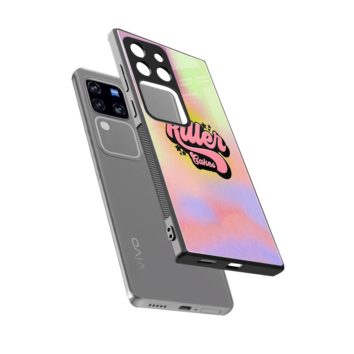 Killer Cakes sleekvivo v30 pro cover with tempered glass back and TPU edges