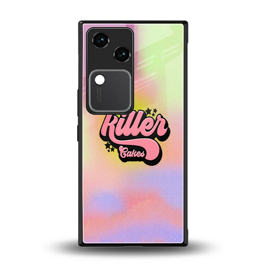 Killer Cakes back phone cover | glass case for vivo v30