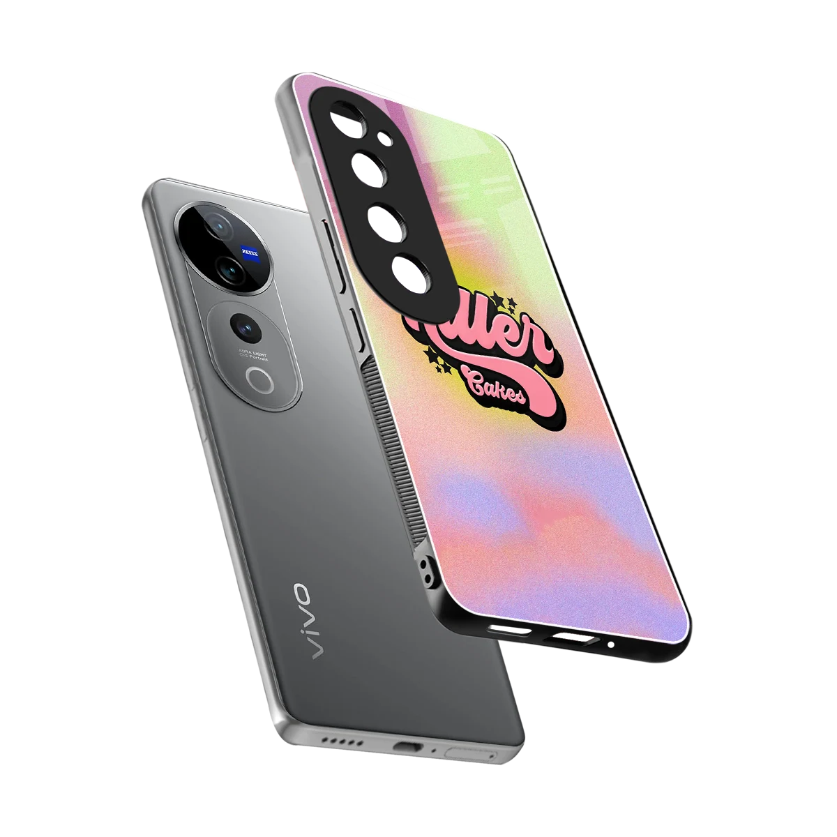 Killer Cakes sleek vivo v40 pro cover with tempered glass back and TPU edges