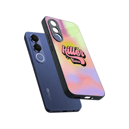 Killer Cakes sleek vivo v70 fe cover with tempered glass back and TPU edges