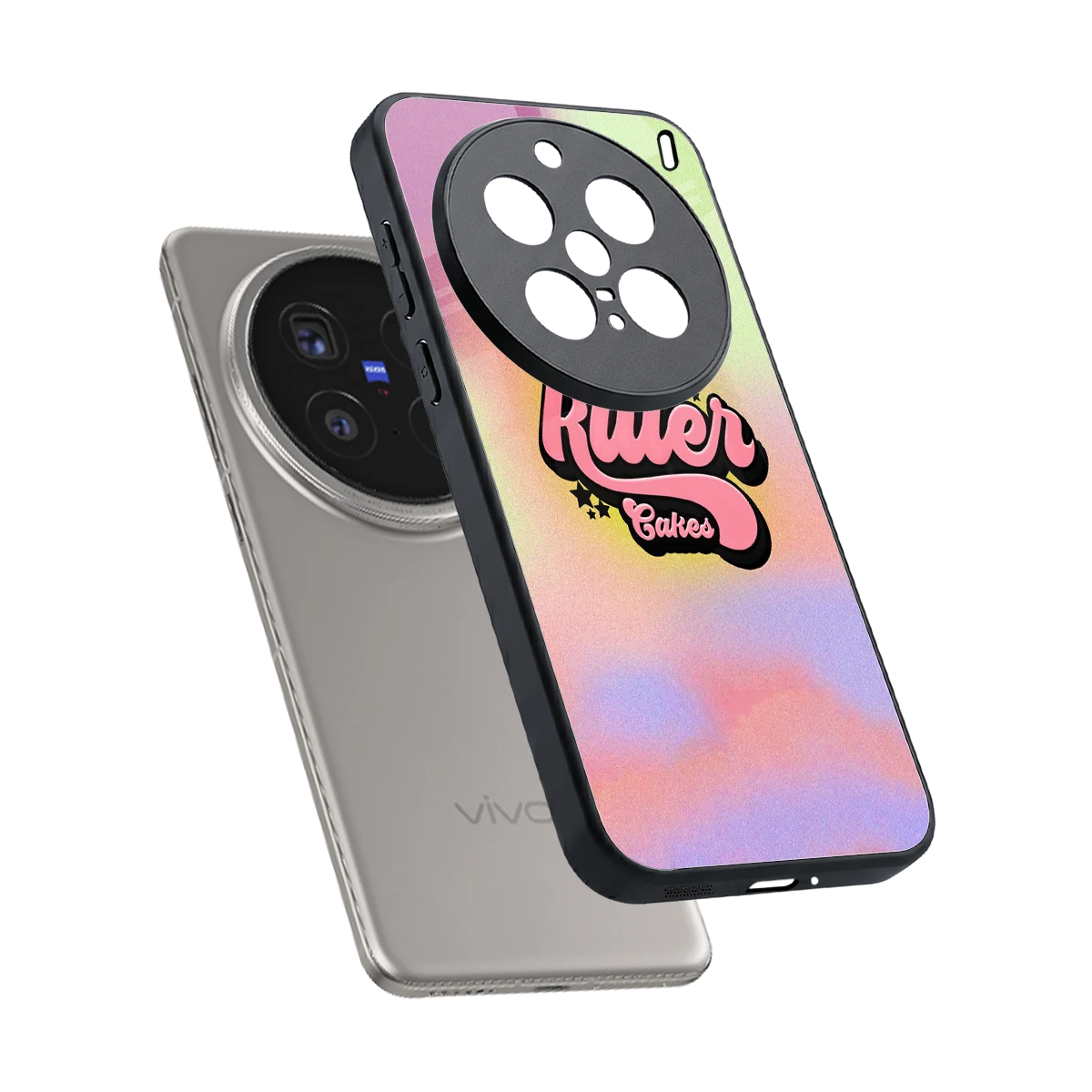 Killer Cakes sleek vivo x200 pro cover with tempered glass back and TPU edges