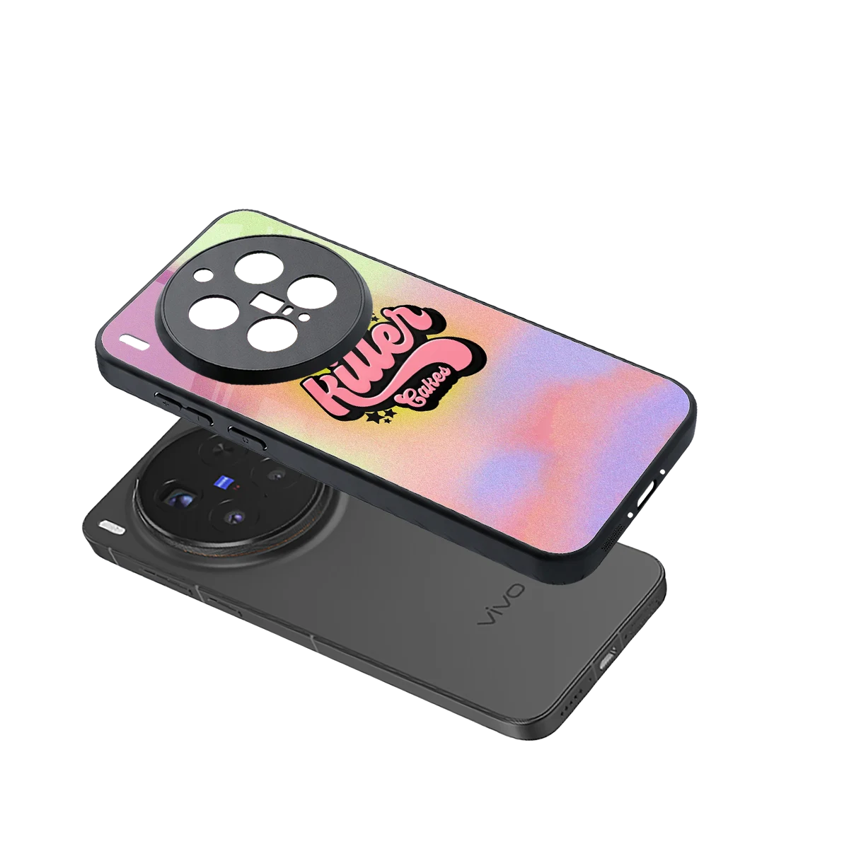 Killer Cakes sleek vivo x300 pro cover with tempered glass back and TPU edges