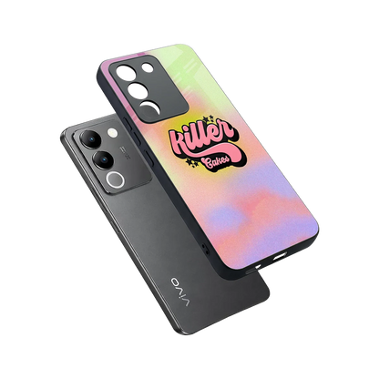 Killer Cakes sleek vivo y200 5g cover with tempered glass back and TPU edges
