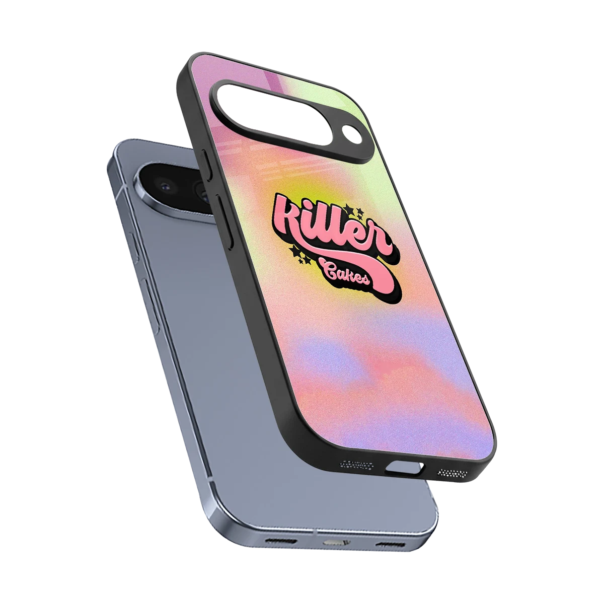 Killer Cakes sleek google pixel 10 cover with tempered glass back and TPU edges