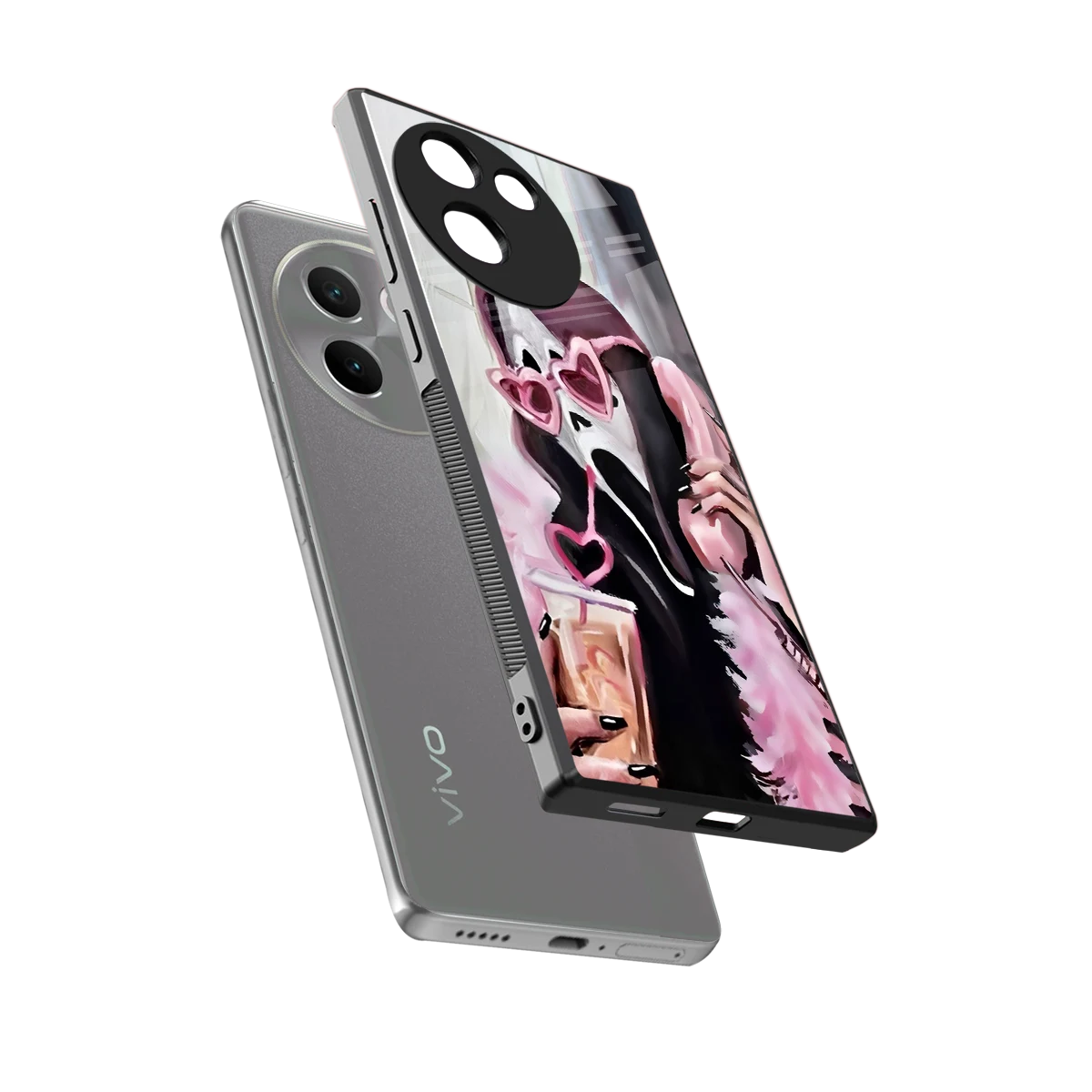 Killer Chiller sleek vivo v30e cover with tempered glass back and TPU edges