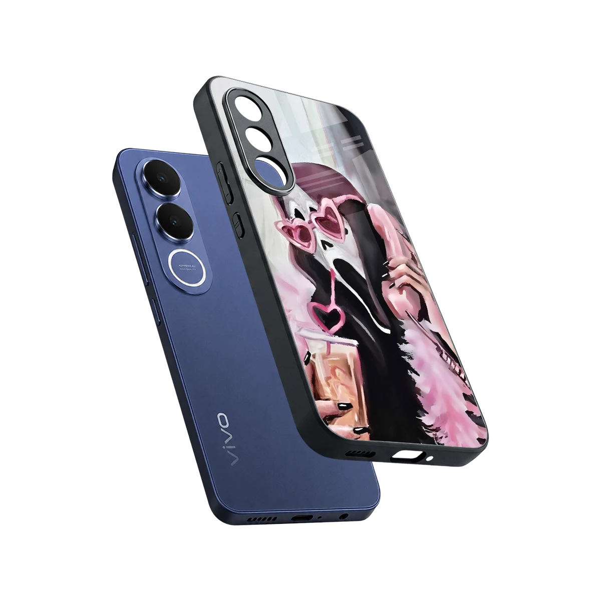 Killer Chiller sleek vivo v70 fe cover with tempered glass back and TPU edges