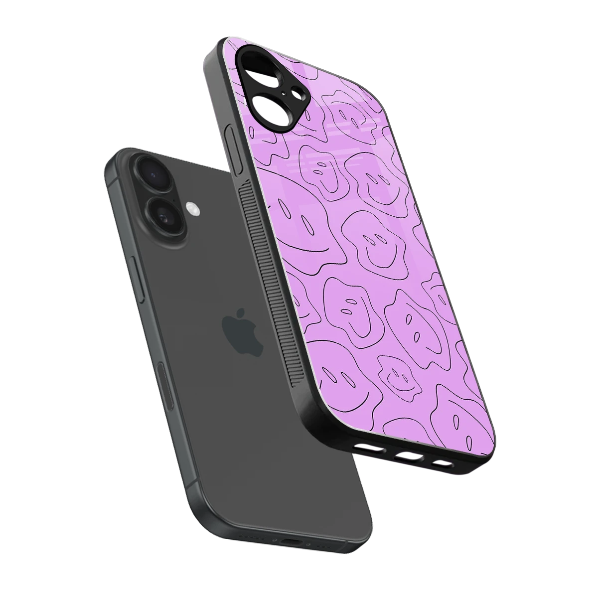 Kinda Sad Kinda Happy sleek iPhone 16 cover with tempered glass back and TPU edges