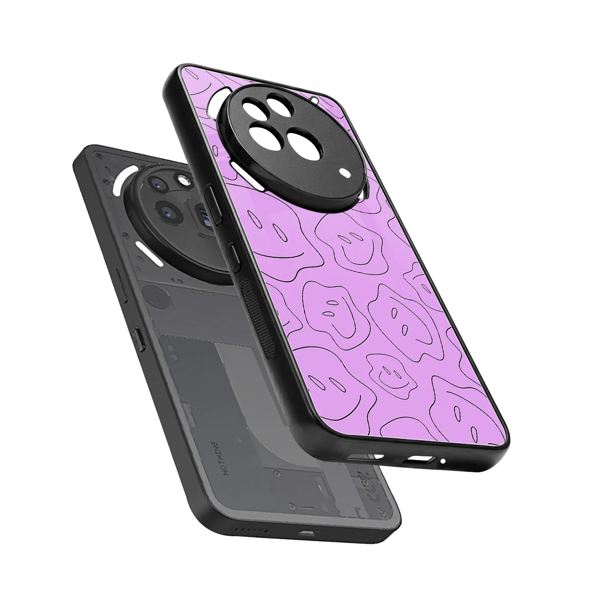 Kinda Sad Kinda Happy sleek nothing phone 3a pro cover with tempered glass back and TPU edges