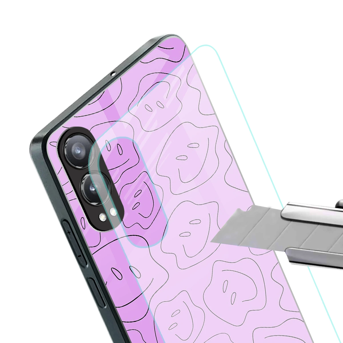 Kinda Sad Kinda Happy stylish phone case for oneplus nord ce 4 lite | glossy glass and slim fit