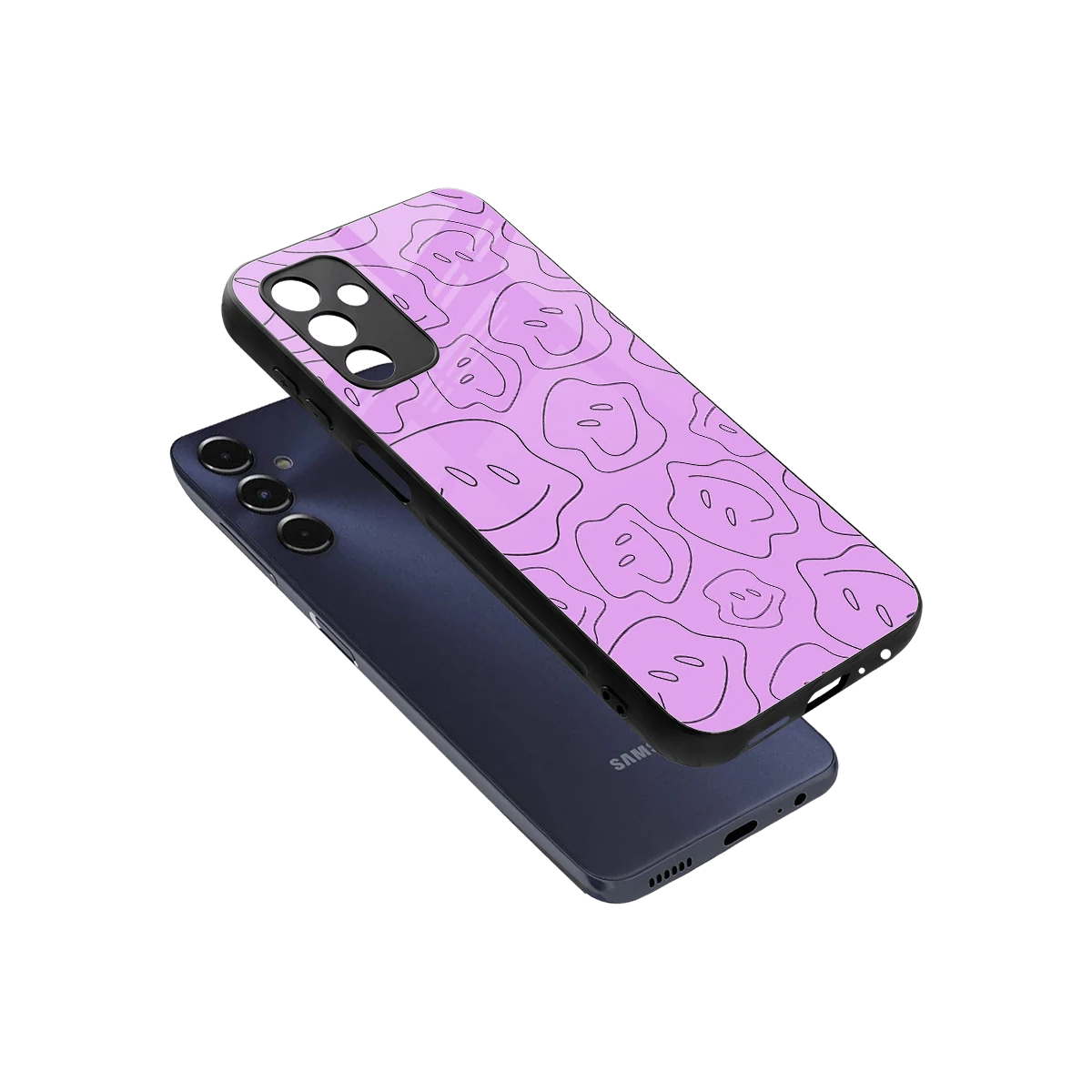 Kinda Sad Kinda Happy sleek samsung galaxy m14 5g cover with tempered glass back and TPU edges