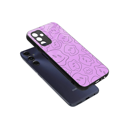 Kinda Sad Kinda Happy sleek samsung galaxy m14 5g cover with tempered glass back and TPU edges