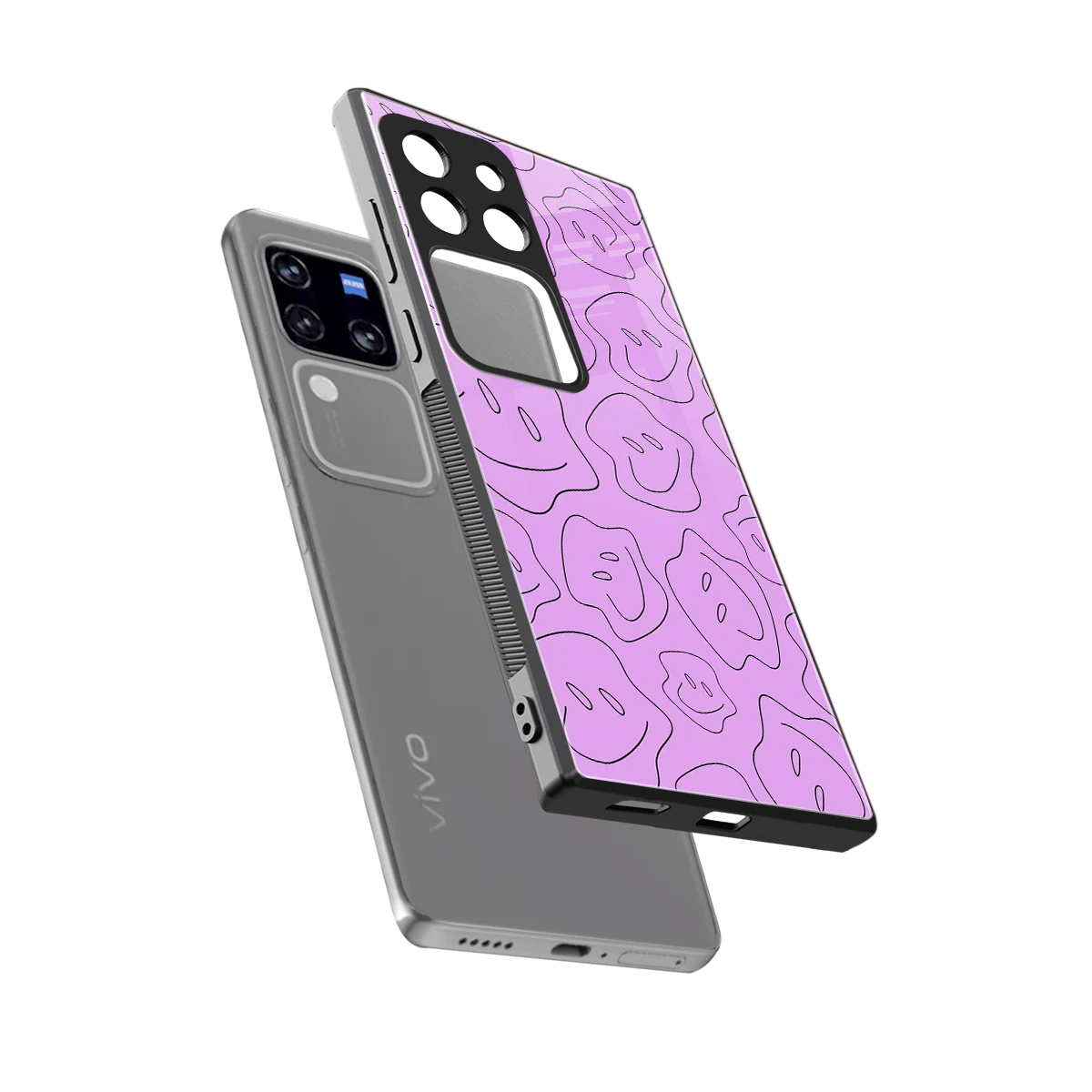 Kinda Sad Kinda Happy sleekvivo v30 pro cover with tempered glass back and TPU edges