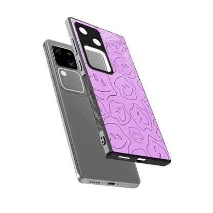 Kinda Sad Kinda Happy sleek vivo v30 cover with tempered glass back and TPU edges