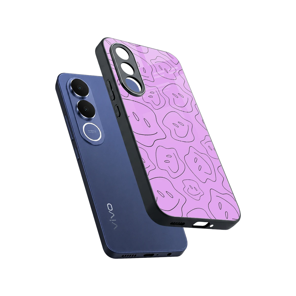 Kinda Sad Kinda Happy sleek vivo v70 fe cover with tempered glass back and TPU edges