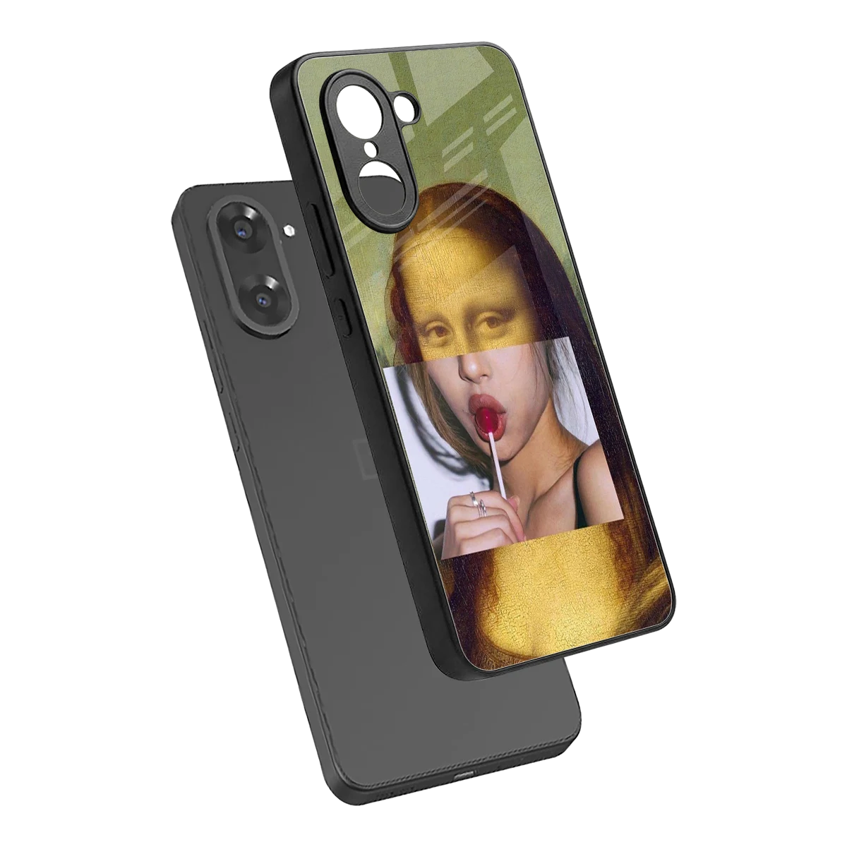 La Mona Lisa sleek oneplus nord ce5 5g cover with tempered glass back and TPU edges