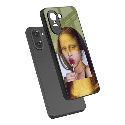 La Mona Lisa sleek oneplus nord ce5 5g cover with tempered glass back and TPU edges