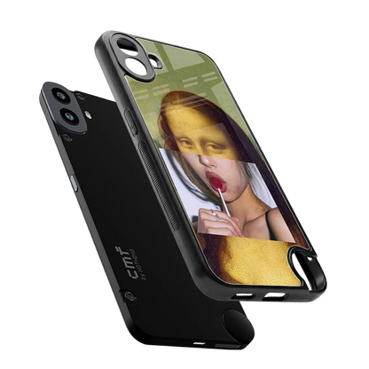 La Mona Lisa sleek cmf nothing phone 1 cover with tempered glass back and TPU edges