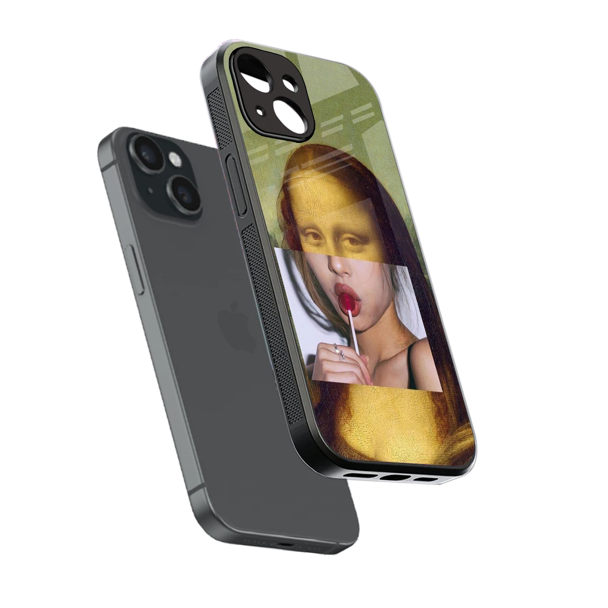 La Mona Lisa sleek iphone 12 mini cover with tempered glass back and TPU edges