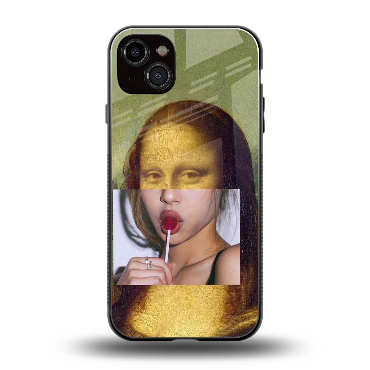 La Mona Lisa back phone cover | glass case for iphone 15 plus