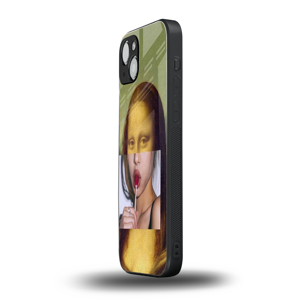 La Mona Lisa iphone 15 plus mobile cover | shockproof glass phone case