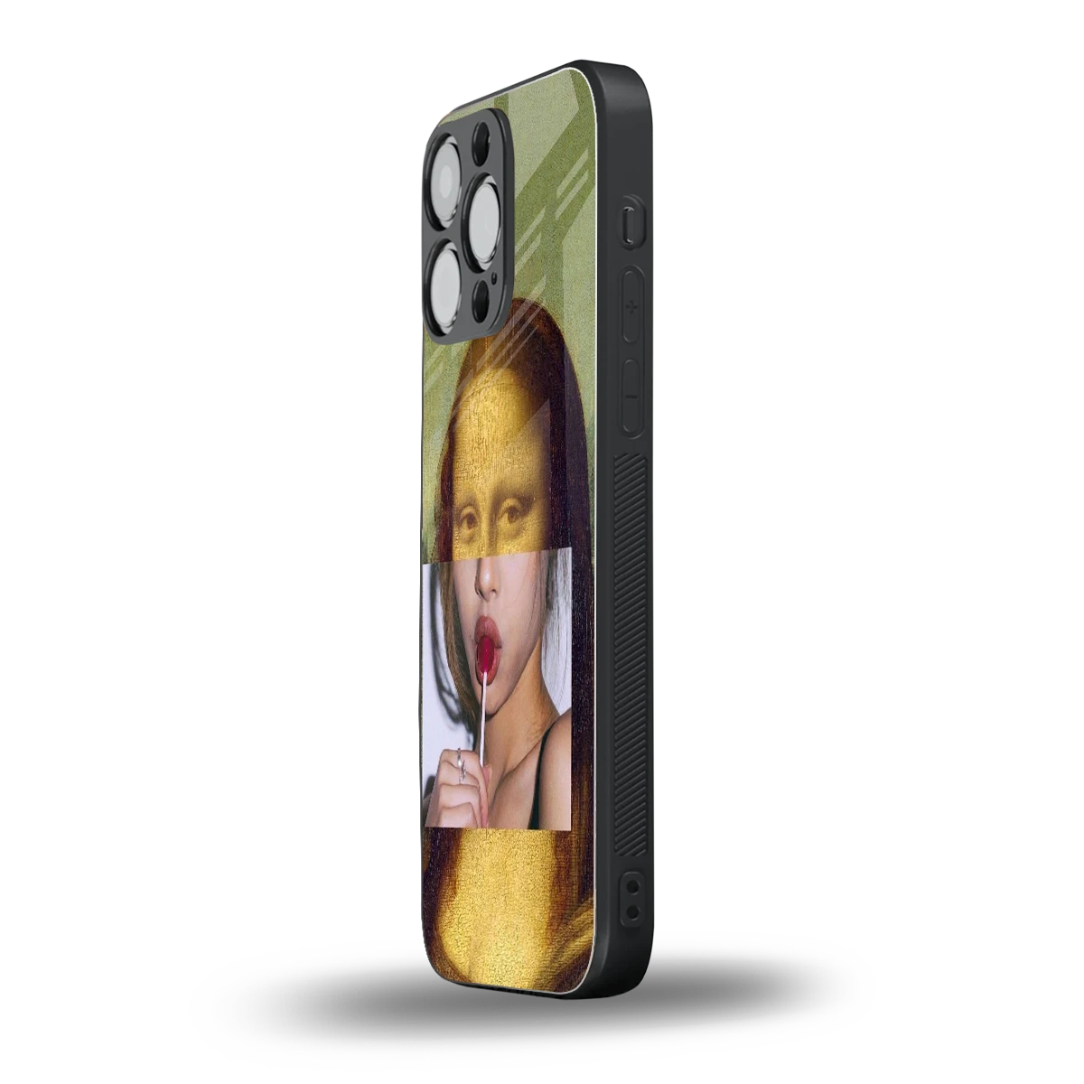 La Mona Lisa iphone 15 pro max mobile cover | shockproof glass phone case