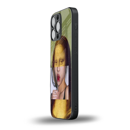 La Mona Lisa iphone 15 pro max mobile cover | shockproof glass phone case