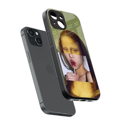 La Mona Lisa sleek iphone 15 cover with tempered glass back and TPU edges