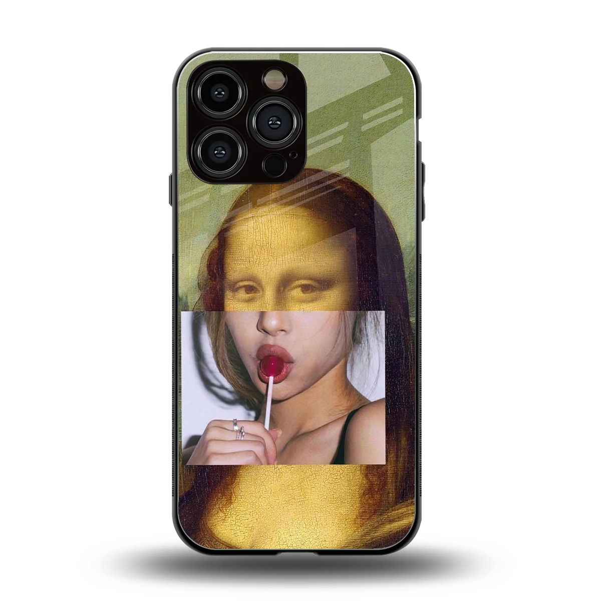 La Mona Lisa back phone cover | glass case for iphone 16 pro max
