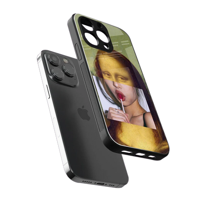 La Mona Lisa sleek iphone 16 pro max cover with tempered glass back and TPU edges