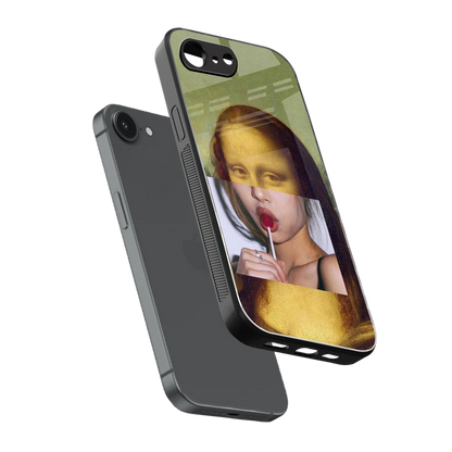 La Mona Lisa sleek iphone 16e cover with tempered glass back and TPU edges
