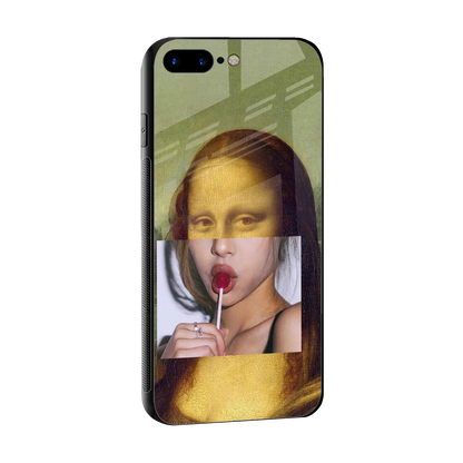 La Mona Lisa sleek iphone 8 plus cover with tempered glass back and TPU edges