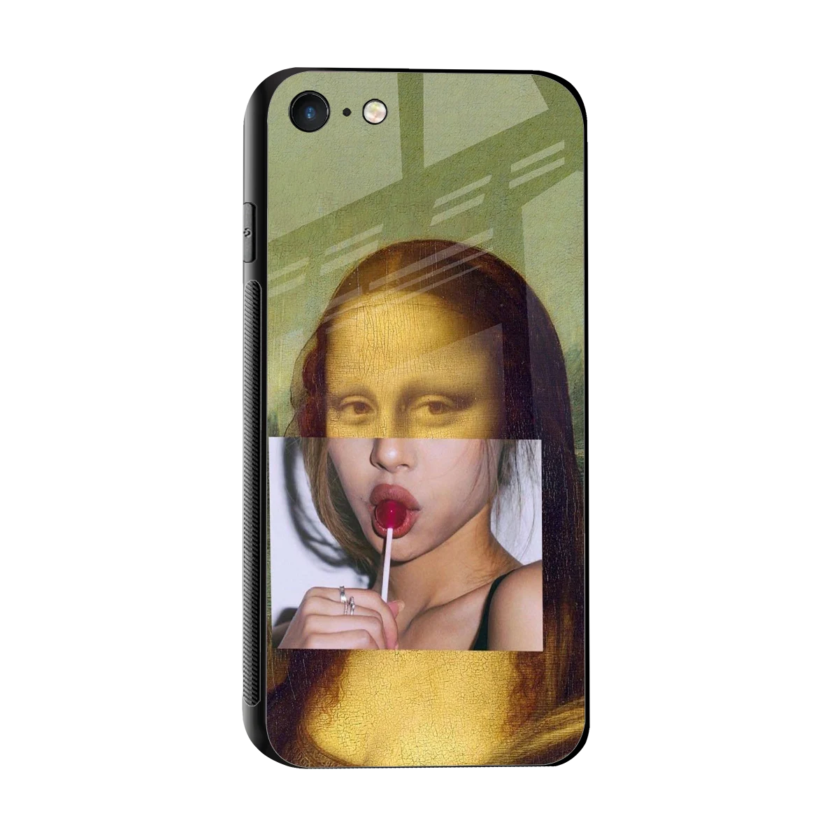 La Mona Lisa sleek iphone 7 cover with tempered glass back and TPU edges