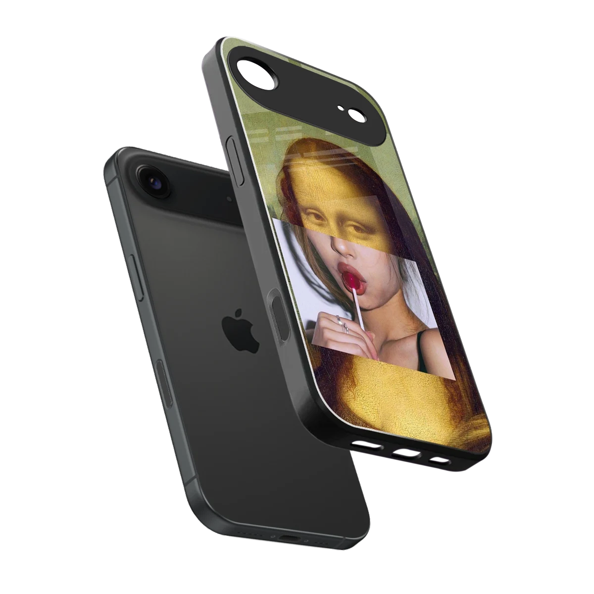 La Mona Lisa sleek iphone air cover with tempered glass back and TPU edges