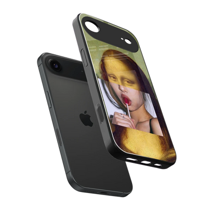 La Mona Lisa sleek iphone air cover with tempered glass back and TPU edges