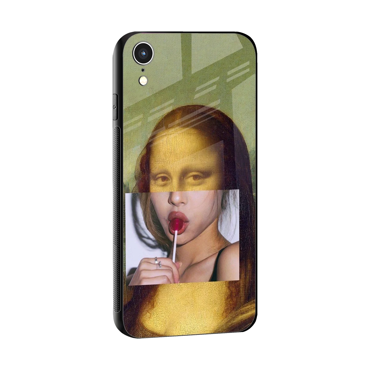La Mona Lisa sleek iphone xr cover with tempered glass back and TPU edges