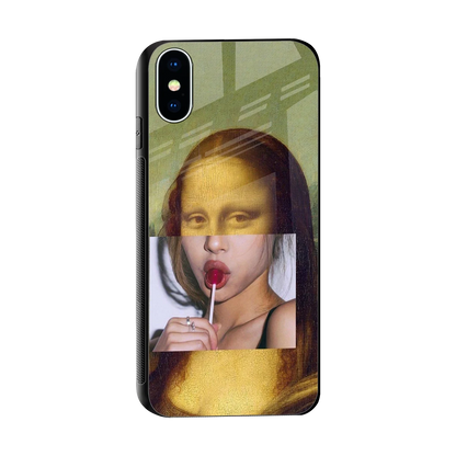 La Mona Lisa sleek iphone xs cover with tempered glass back and TPU edges
