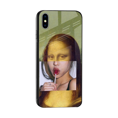La Mona Lisa sleek iphone xs max cover with tempered glass back and TPU edges