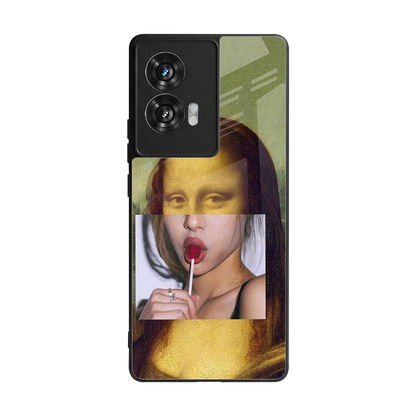La Mona Lisa back phone cover | glass case for motorola edge 50 fusion