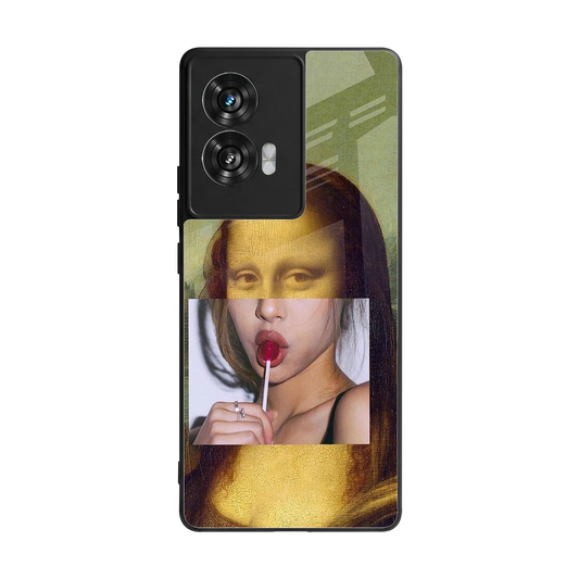 La Mona Lisa back phone cover | glass case for motorola edge 50 fusion