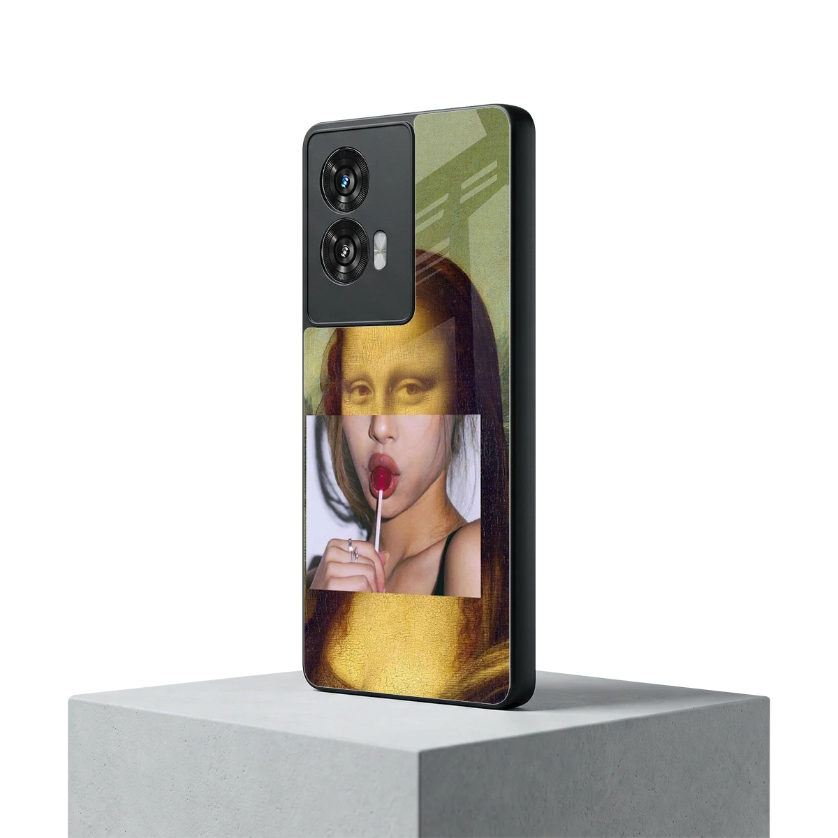 La Mona Lisa motorola edge 50 fusion mobile cover | shockproof glass phone case
