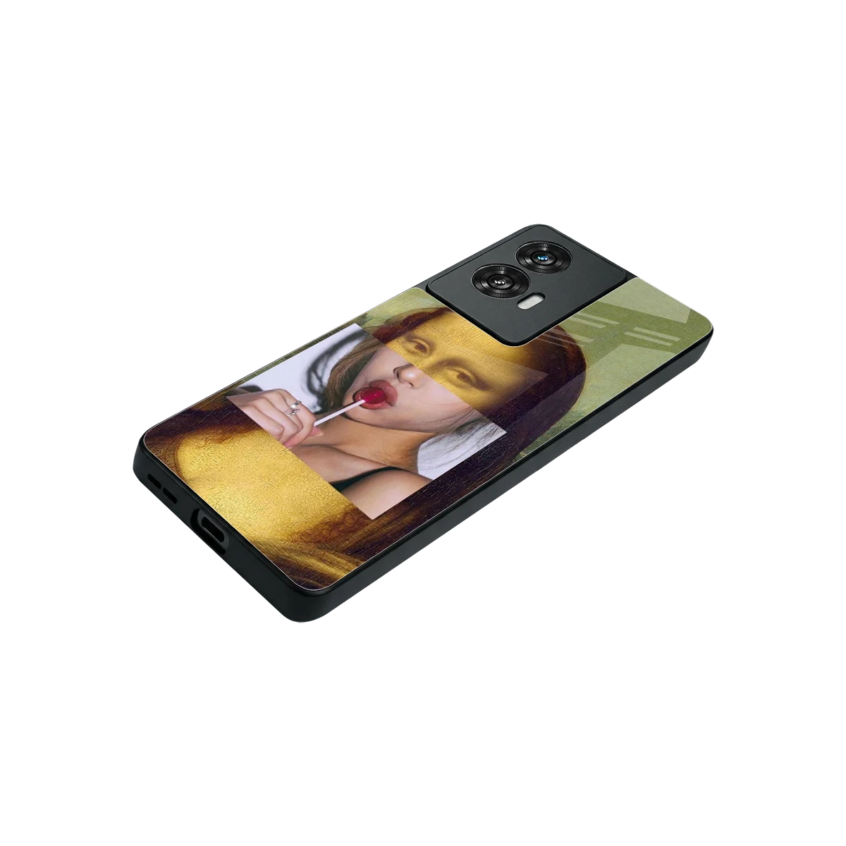 La Mona Lisa stylish phone case for motorola edge 50 fusion | glossy glass and slim fit