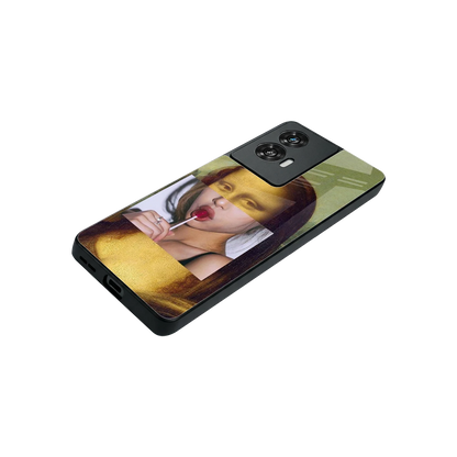 La Mona Lisa stylish phone case for motorola edge 50 fusion | glossy glass and slim fit