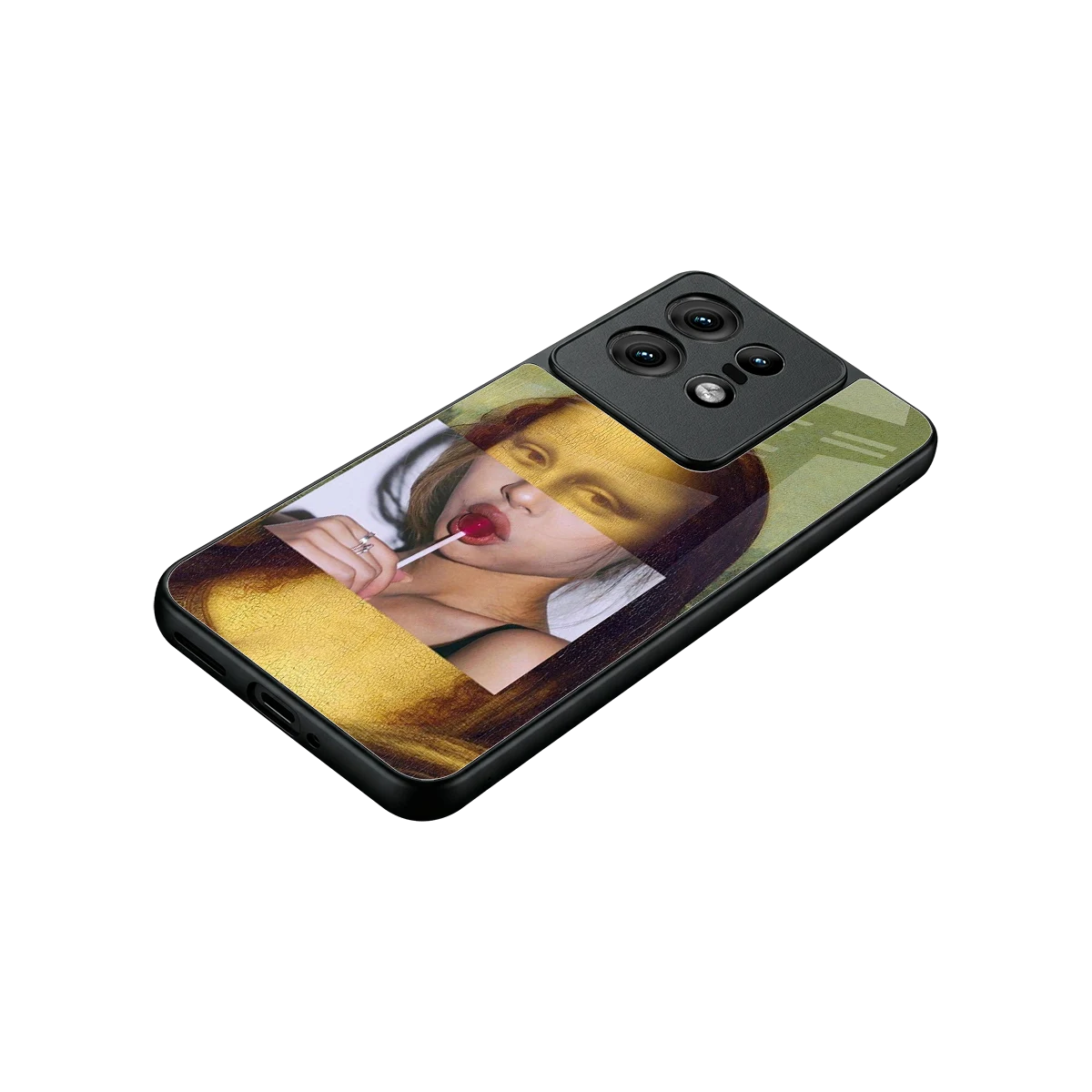 La Mona Lisa stylish phone case for motorola edge 50 pro | glossy glass and slim fit