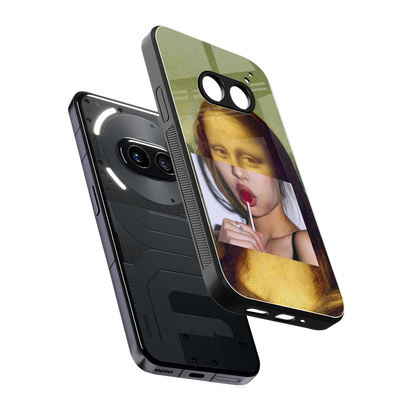 La Mona Lisa sleek nothing phone 2a plus cover with tempered glass back and TPU edges