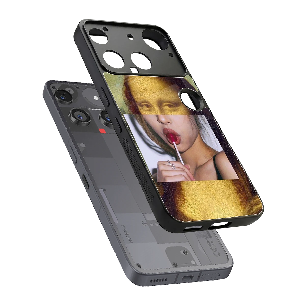 La Mona Lisa sleek nothing phone 3 cover with tempered glass back and TPU edges