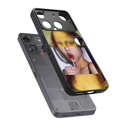 La Mona Lisa sleek nothing phone 3 cover with tempered glass back and TPU edges