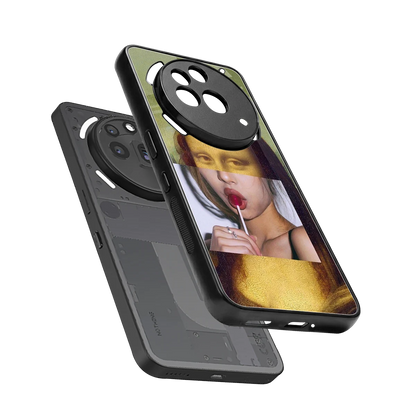 La Mona Lisa sleek nothing phone 3a pro cover with tempered glass back and TPU edges