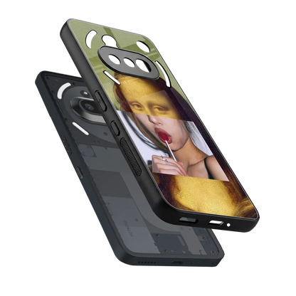 La Mona Lisa sleek nothing phone 3a cover with tempered glass back and TPU edges
