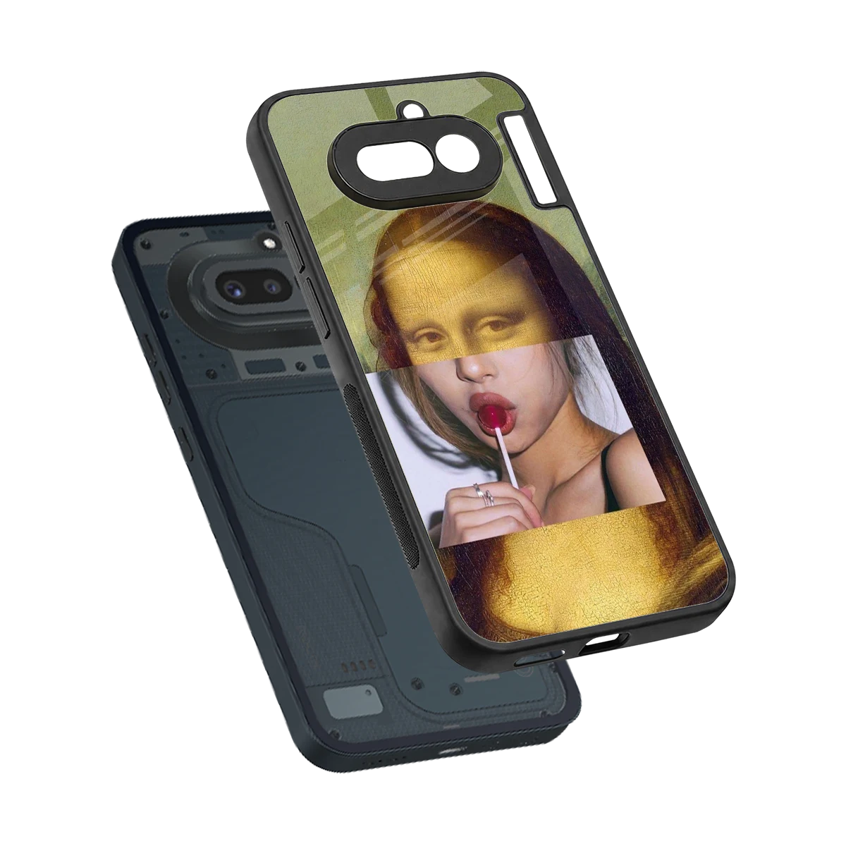 La Mona Lisa sleek nothing phone 4a cover with tempered glass back and TPU edges
