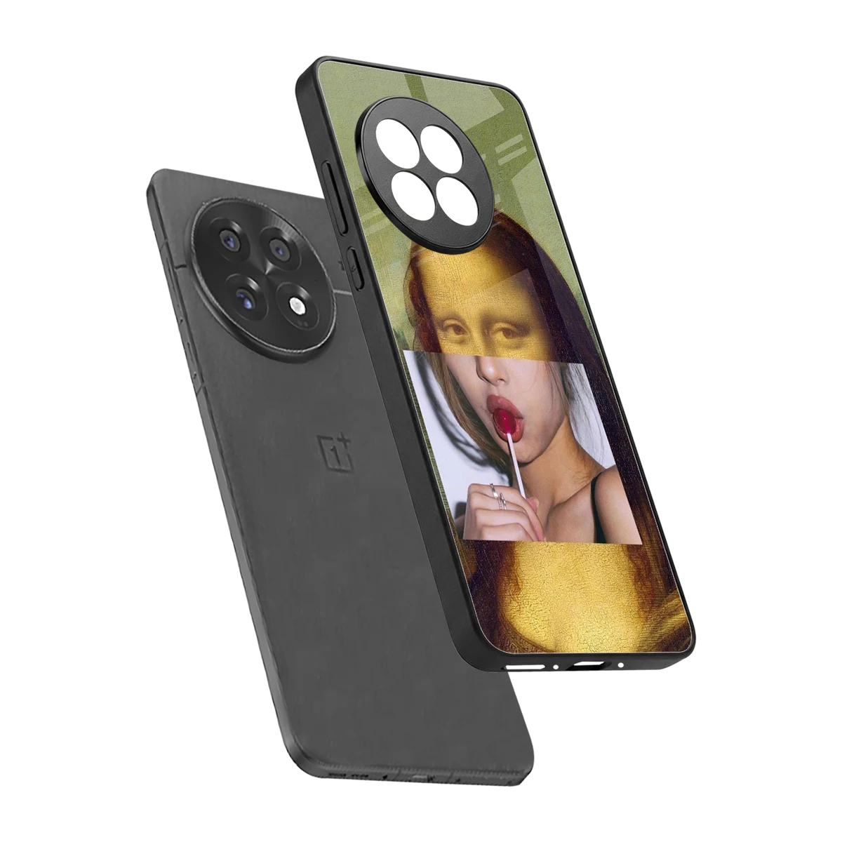La Mona Lisa sleek oneplus 13r cover with tempered glass back and TPU edges